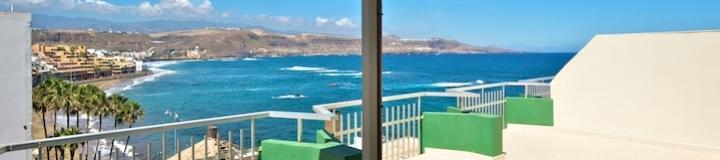 Ocean view panorama from Atlantis Attico Apartment at Canteras beachfront Las Palmas de Gran Canaria