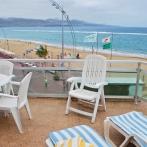 Blick von der Farylaga II Terrasse auf den Canteras Strand Las Palmas