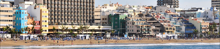 Blick auf das Hotel Cristina am Canteras Strand Las Palmas