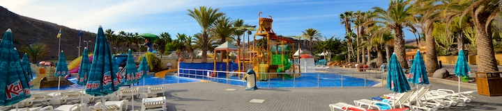 Swimmingpool in the water park Aqualand Maspalomas Gran Canaria