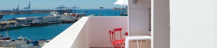 impressive panorama from the sun-terrace of "Juan Rejon Attico apartment rental in Las Palmas de Gran Canaria